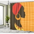 thumbnail image 5 of Ambesonne Afro Shower Curtain, Girl Silhouette in Grace, 69"Wx70"L, Dark Brown and Marigold, 5 of 5