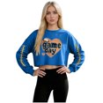 thumbnail image 2 of Gamivast Graphic Sweatshirts for Women Game Day Glitter Heart Football Crew Neck Long Sleeve Cropped Sweatshirts Pullover Tops Athletic Party Outfits, 2 of 5