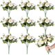 thumbnail image 1 of Nvzi 8 paquetes de flores artificiales de peonía, flores de imitación, ramo de hortensias de seda, boda vintage (blanco), 1 of 4