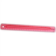 Westcott 12" Finger-Grip Ruler, Red, High School, for Office, 1-Count