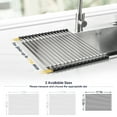 thumbnail image 5 of Tomorotec 17.7" x 12.5" Roll Up Dish Drying Rack Over Sink Drying Rack Sink Cover Kitchen Sink Accessories Gadget Multipurpose Organizer Foldable Stainless Steel Drainer, 5 of 8