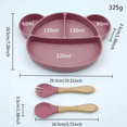 thumbnail image 2 of 4-Piece Silicone Children's Plate Set - Baby Food Bowl, Divided Plate with Lid, Spoon, and Fork, 2 of 4