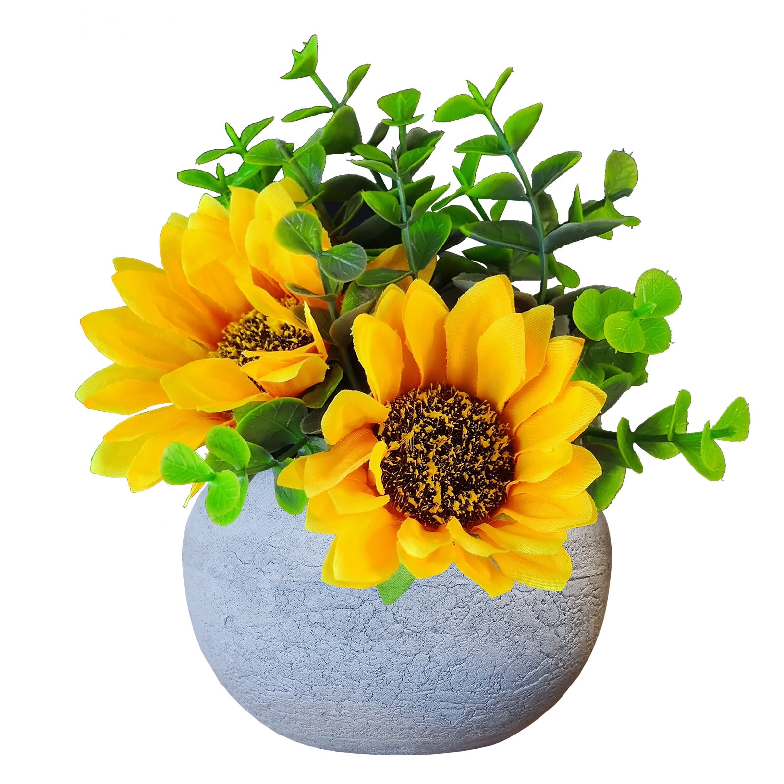 Sunflower in Pot Decor Potted Artificial Flowers Mini Plants Faux