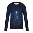 thumbnail image 4 of Stamzod Christmas Shirt Men Plus Size Tee Shirts Clearance Long Sleeve Men Clothes Streetwear Tree Print Tee Tops, 4 of 5