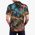 thumbnail image 3 of Balery Galactic Jungle Dinosaurs Printed Men’s Short Sleeve Polo Shirt, Midweight Men's Shirt,Golf Polo shirts -XX-Large, 3 of 8