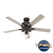 Hunter 52 inch Indoor Ceiling Fan with LED Lights and Remote Control - Bronze Ceiling Fan, Standard Mount, 5 Blades, For Bedroom, Living Room, or Kitchen, Quiet - Hartland 51854, Noble Bronze