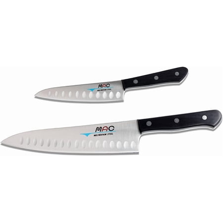Chef series 2-piece starter knife set TH-201, TH-80 Chef series 8" Chef's knife w/dimples and TH-50 Chef series 5" Paring knife w/dimples, handcrafted in Seki, Japan