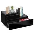 thumbnail image 3 of Hommpa LED Nightstand 2 Drawer High Gloss Bedside Table L Shape Bed Side Table Bedroom Furniture Black 27.6x13.8x16.1 inch, 3 of 11