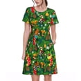 thumbnail image 1 of Balery Cute Christmas Stocking Bear Vestidos sueltos de manga corta para mujer, vestidos de verano 2025, vestidos casuales de corte A con vuelo., 1 of 6