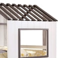 thumbnail image 4 of Benjara House Design Metal Twin Bed with Angled Ladder, White and Brown, 4 of 5