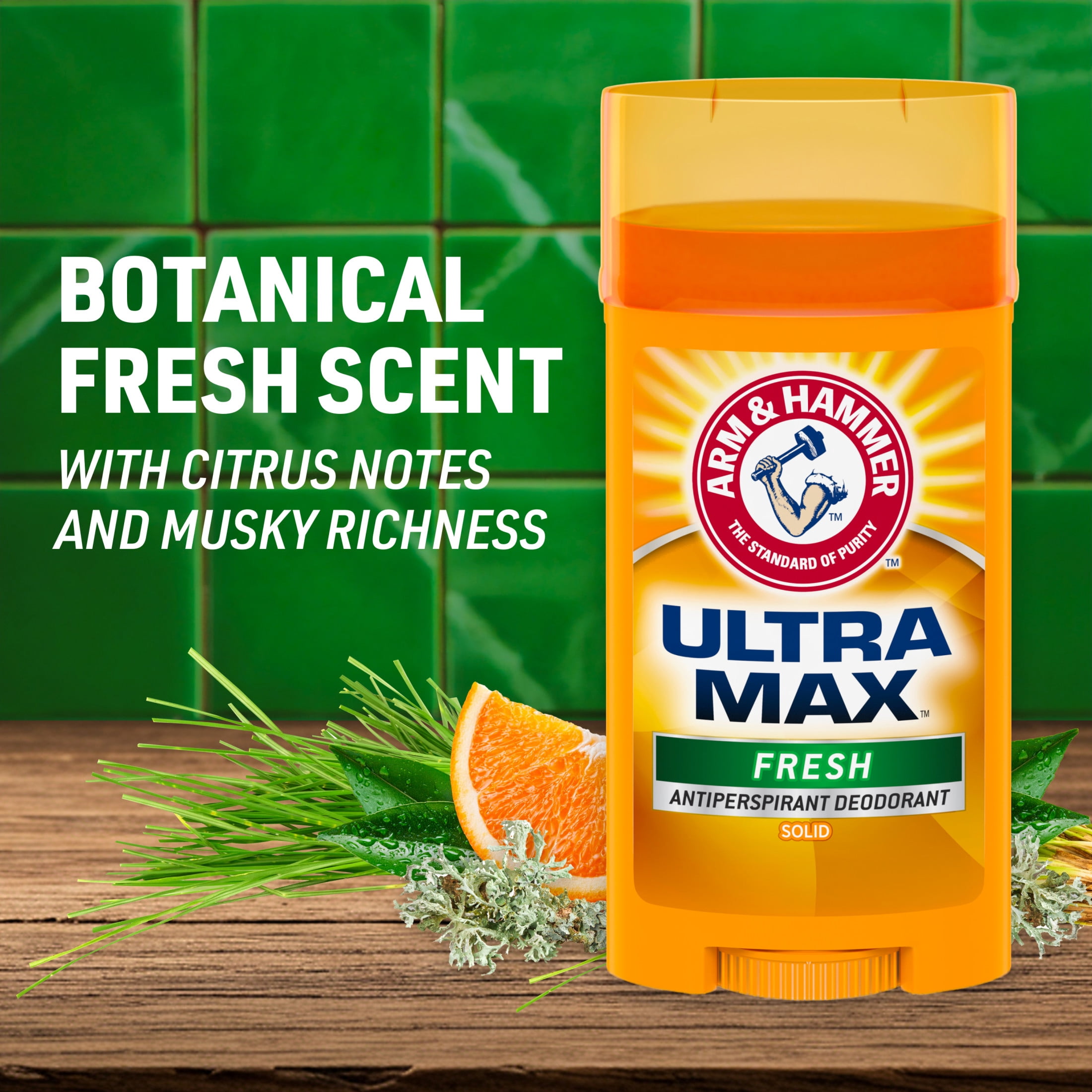 (2 pack) ARM & HAMMER ULTRA MAX Deodorant, Fresh Scent, Solid Stick 2.6 oz, Twin Pack (Pack of Two)
