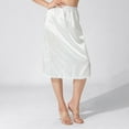 thumbnail image 4 of Hirigin Half Slips for Under Dresses Women Elastic Waist Solid Color Satin Underskirt Lace Trim Skirt, 4 of 8