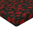 thumbnail image 2 of Ambesonne Abstract Fitted Sheet, Mystic Rose Swirls Design, Twin Size, Charcoal Grey Ruby, 2 of 3