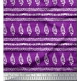 thumbnail image 1 of Soimoi Rayon Fabric Stripe,Swirl & Floral Block Printed Fabric 1 Yard 56 Inch Wide, 1 of 2
