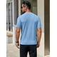 thumbnail image 4 of Camiseta COOFANDY de punto casual de manga corta para hombre, azul claro, 4 of 9
