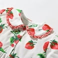thumbnail image 4 of Zszcpp Baby Girl Dresses Cartoon Strawberry Fruit Print Ruffle Short Sleeve Round Neck Swing Going Out Holiday Casual Dresses, 4 of 8
