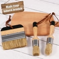 thumbnail image 5 of 3Pcs Wax Brushes Set with Flat Brush Pointed Brush Round Head Brush Natural Bristle Paint Brushes with Wooden Handle Chalk Paint Brushes Set for Furniture Milk Paint, 5 of 10