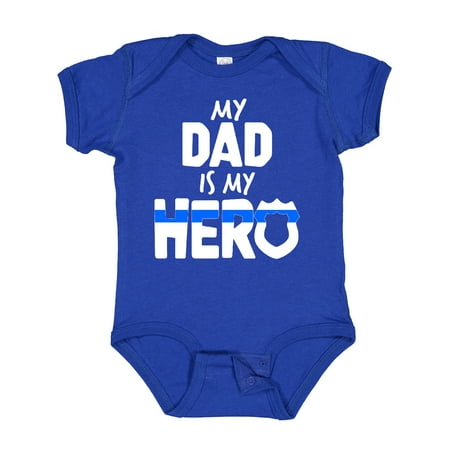 

Inktastic My Dad is My Hero Police Officer Family Gift Baby Boy or Baby Girl Bodysuit
