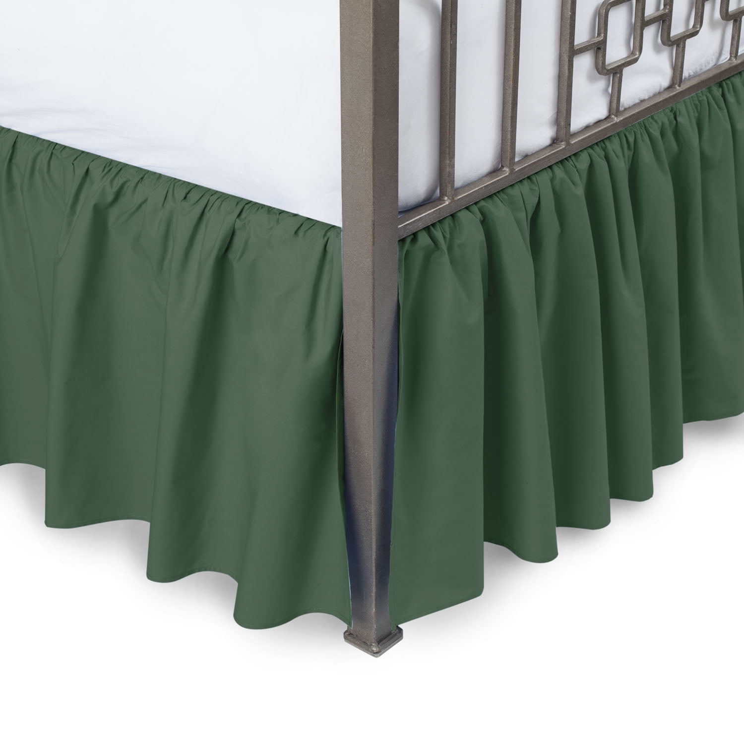 Solid Ruffled Bed Skirt With Split Corners