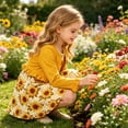 thumbnail image 4 of Lanbubble Toddler Girls Dresses with Ruffle Cardigan, 2‑Piece Fall Outfits for 3‑7T, 4 of 10