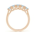 thumbnail image 2 of ANGARA Natural Half Eternity Five Stone Aquamarine Wedding Ring in 14K Rose Gold for Women (Size-3.8mm) | March Birthstone, Birthday, Anniversary, Jewelry Gift for Women | Natural Aquamarine Ring, 2 of 9