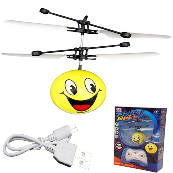 REMOTE CONTROL FLYING SMILEY FACE Emoji Emoticon Levitating Toy Drone Helicopter Induction