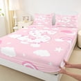 thumbnail image 4 of Castle Fairy Pink Rainbow Letter S Full Size Sheets 4-Piece for Girls,Sweet Pattern Bed Sheets for Kids, 4 of 6