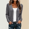 thumbnail image 2 of Lutiedan Cardigan Sweaters for Women Long Sleeve Button Down Cardigan Casual V Neck Fall Cardigan Tops,Dark Gray, 2 of 7