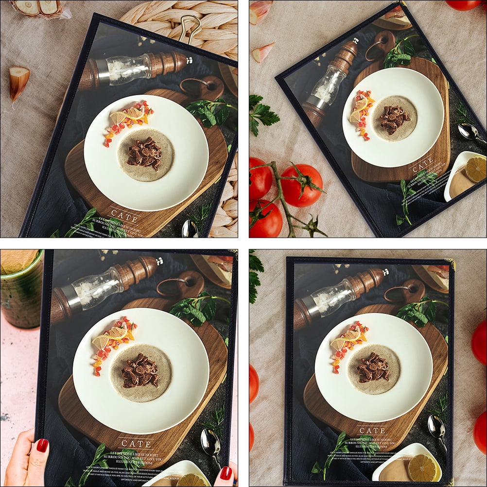 FUEENIRVA Clear Menu Cover Transparent PVC for Restaurant Wine and Cocktail Lists 8Pcs