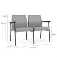thumbnail image 4 of Mystic Reception Waiting 2-Seat Tandem Seating / Charcoal Steel / Blue, 4 of 5