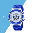 thumbnail image 4 of GOOHOCHY Reloj para niños Reloj digital impermeable para niños Reloj de pulsera con correa de caucho de silicona Reloj de tiempo para estudiantes Reloj de pulsera luminoso para niños y niñas (azul), 4 of 7