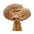 thumbnail image 5 of DecMode Contemporary Brown Wood Mushroom Sculpture with Golden Brown/Beige Finish, Set of 3 16", 14", 12"H, 5 of 15