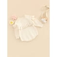 thumbnail image 3 of Bagilaanoe Newborn Baby Girl Knit Rompers Hollow Out Long Sleeve Bodysuit Sweater 3M 6M 9M 12M 18M 24M Infant Ribbed One Piece Jumpsuit, 3 of 9