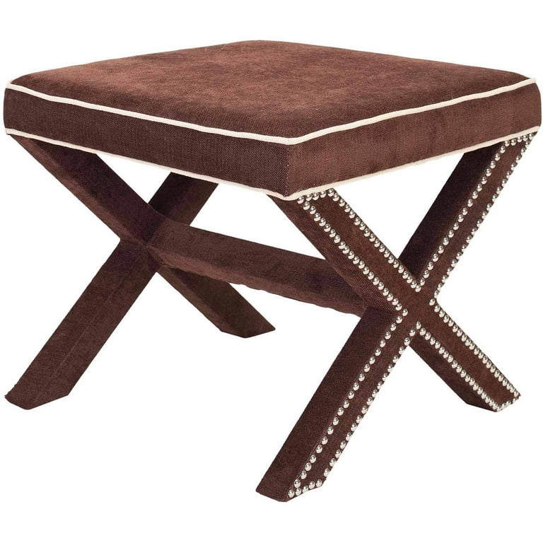 SAFAVIEH Palmer Transitional Cross Leg Upholstered Ottoman