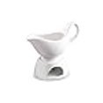 thumbnail image 3 of Porcelain Gravy Sauce Boat with Stand and Candle, white, 3 of 4