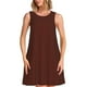 thumbnail image 1 of Fotbe Brown Vestido de Verano sin Mangas para Mujer – Vestido Midi Línea A, Estilo Camiseta Floral, Vestido Playero Casual y Fluido, 1 of 7