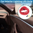 thumbnail image 2 of Cinta de luz LED EL de 5m Unique Bargains, cable de luz brillante para iluminación interior de automóviles, tira de luz flexible de neón para decoración de automóviles, caja de batería (3V) rosa, 2 of 7