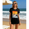 thumbnail image 2 of APEXFWDT Beach T Shirt Women Short Sleeve Casual Summer Vacation Tees Top Palm Trees Graphic Tees Print Shirts, 2 of 5