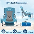 thumbnail image 2 of AIKKYS 2 Pack Portable Folding Beach Chairs for Adults,Lightweight Extra Wide with Cup Holders,Storage Pockets and Carry Bag for Camping,Travel,Blue, 2 of 8