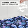 thumbnail image 5 of Xecao Skull blue crystal flower patten Microfiber Dish Drying Mat,Absorbent Dish Drainer Kitchen Counter,Super Absorbent Dish Drying Pads 18×24 Inch, 5 of 7