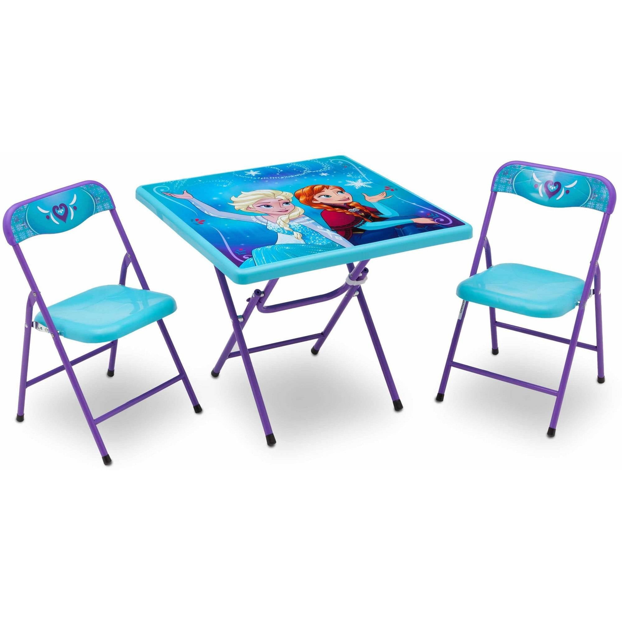 Disney Frozen Set Playroom Solution Folding Table Chairs Toy Box Home Kids Rooms Furniture Table