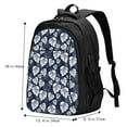 thumbnail image 5 of Wukai White Leaves Travel Laptop Backpack: Business Water-Resistant Bag with USB Charging Port, Ideal College Backpack for Men & Women, 5 of 6