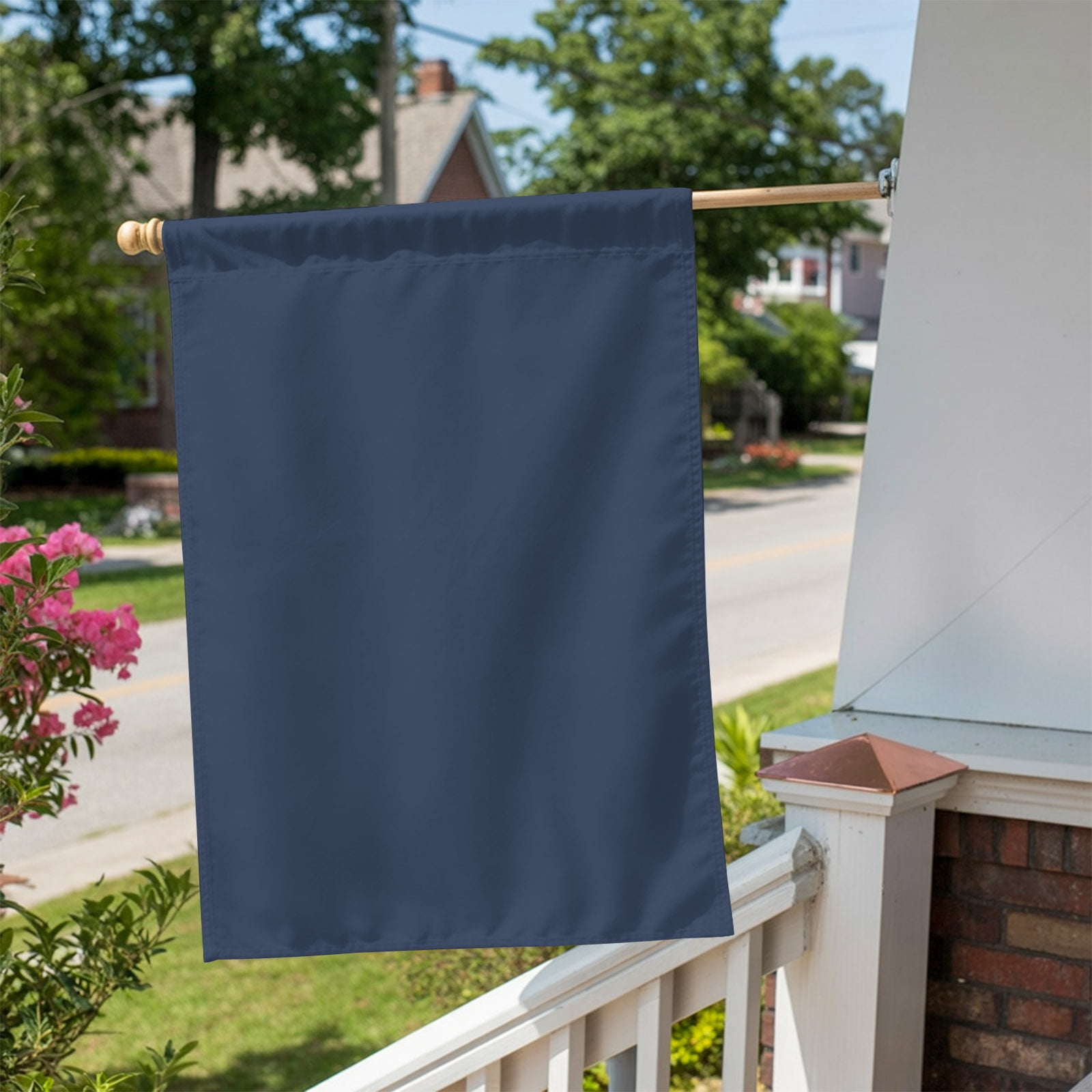 Dark Blue House Flag 28 x 40 Inches, Modern Solid Color Weather Proof Outdoor Patio Flags Double Sided Small House Decoration for Yard Lawn Outside Home