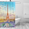 thumbnail image 2 of Coolnut Eiffel Tower and Fountain Bath Shower Curtain Liners 72x72in Polyester Waterproof Bath Curtains with Hooks, 2 of 5