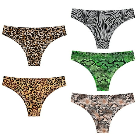Valcatch Womens Sexy Ice Silk Thong Underwear Breathable Seamless Cozy Panties (1/5 Pcs)