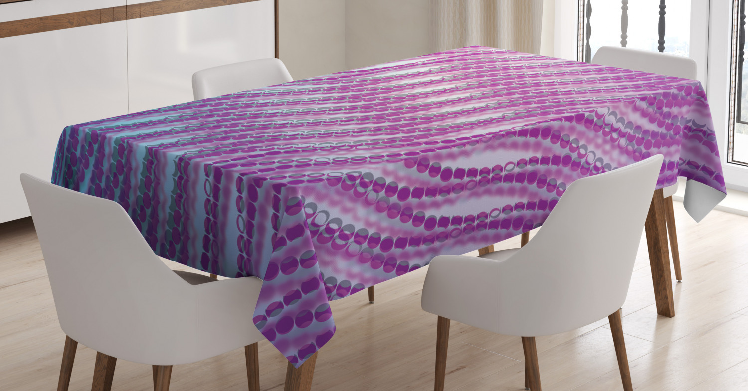 Modern Decor Tablecloth, Abstract Decorative Design with Bubble like
