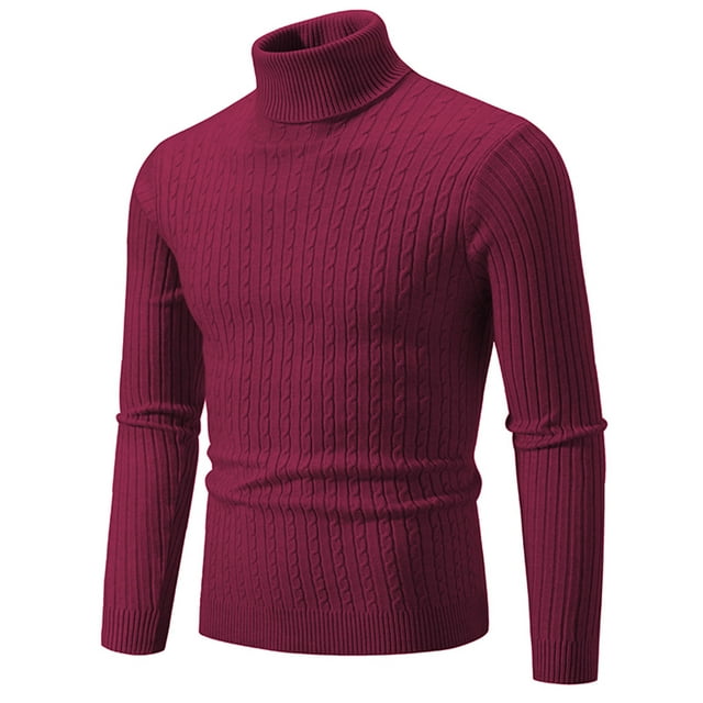 Birdeem Tricot pour Hommes Col Roulé Vintage Col Rond Couleur Unie Rayé Chandail Élastique Molletonné Tendance Manteau