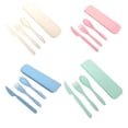 thumbnail image 4 of Youkk 4pack/lot Eco-friendly Dinnerware Set Made Healthy Easy To Clean Travel ForCutlery Set white, 4 of 6