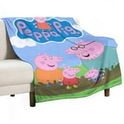 Peppa Pig Luxury Flannel Blanket - Super Soft Anti-Static Plush Warm Blanket for Sofa Bed - Extra Large Cozy Blanket for Men and Women, Home Decor Gift.