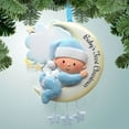 thumbnail image 5 of PONPRNGY 1Pc Baby's 1st Christmas Ornament Personalization Baby Boy On Moon Newborn Grandson's First Christmas Godchild, 5 of 6